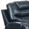 Diamond Tufted Leatherette Manual Recliner Navy Blue By Casagear Home BM232355