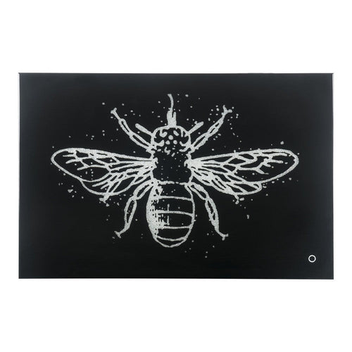 Rectangular Butterfly Wall Art with LED, Black and Silver