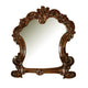 45 Inch Wooden Mirror with Scrolled Details, Brown