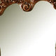 45 Inch Wooden Mirror with Scrolled Details, Brown