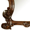 45 Inch Wooden Mirror with Scrolled Details, Brown