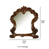 45 Inch Wooden Mirror with Scrolled Details, Brown