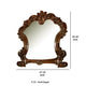 45 Inch Wooden Mirror with Scrolled Details, Brown