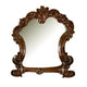 45 Inch Wooden Mirror with Scrolled Details, Brown