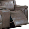 Fabric Manual Loveseat with 2 Cupholders and Console Brown By Casagear Home BM232605