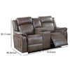 Fabric Manual Loveseat with 2 Cupholders and Console Brown By Casagear Home BM232605