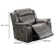 Nora Recliner | Fabric Manual | Pillow Top Arms | Gray