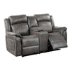 Nora Loveseat | Fabric Manual | Console | 2 Cupholders | Gray
