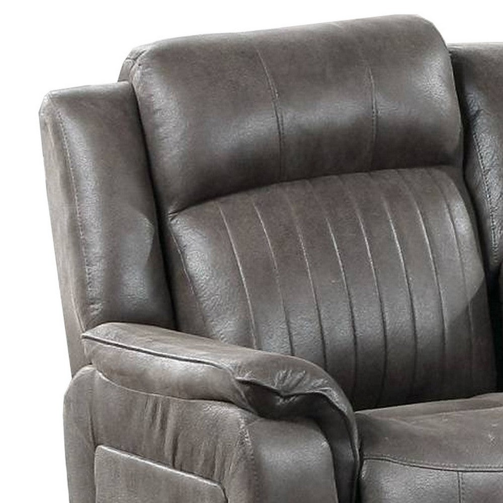 Nora Loveseat | Fabric Manual | Console | 2 Cupholders | Gray