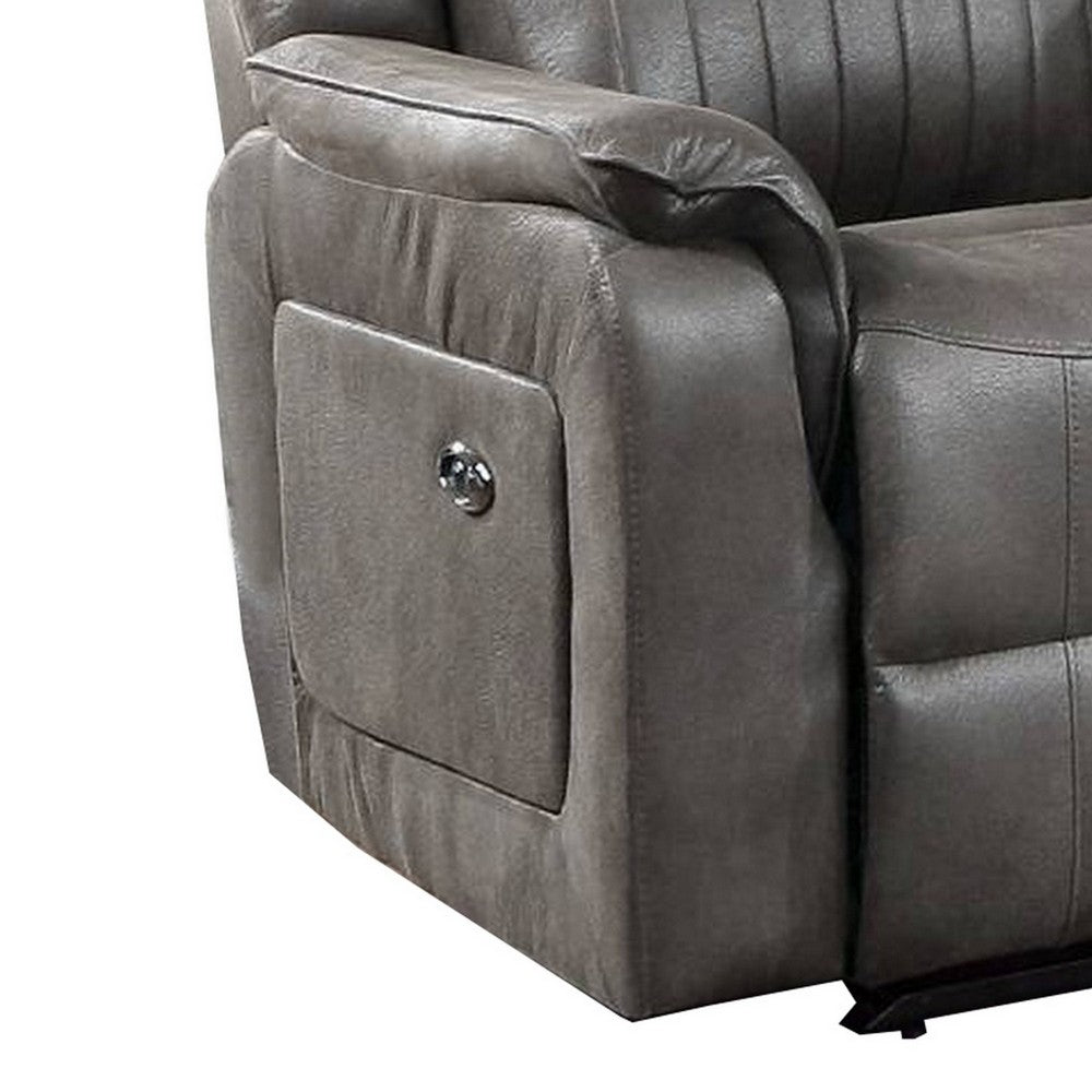 Nora Loveseat | Fabric Manual | Console | 2 Cupholders | Gray
