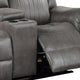 Nora Loveseat | Fabric Manual | Console | 2 Cupholders | Gray