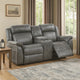 Nora Loveseat | Fabric Manual | Console | 2 Cupholders | Gray