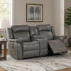Nora Loveseat | Fabric Manual | Console | 2 Cupholders | Gray