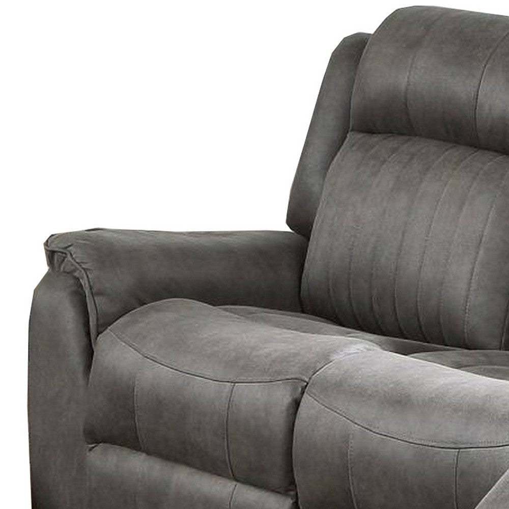 Fabric Manual Motion Sofa with Pillow Top Arms Gray
