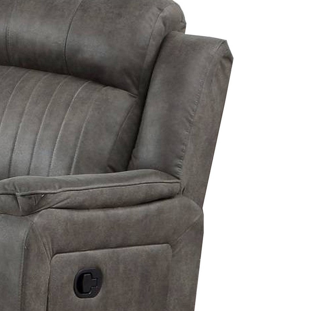 Fabric Manual Motion Sofa with Pillow Top Arms Gray