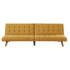 Fabric Adjustable Sofa with Tufted Details and Splayed Legs, Yellow By Casagear Home