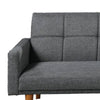 Fabric Adjustable Sofa with Square Tufted Back, Light Gray By Casagear Home
