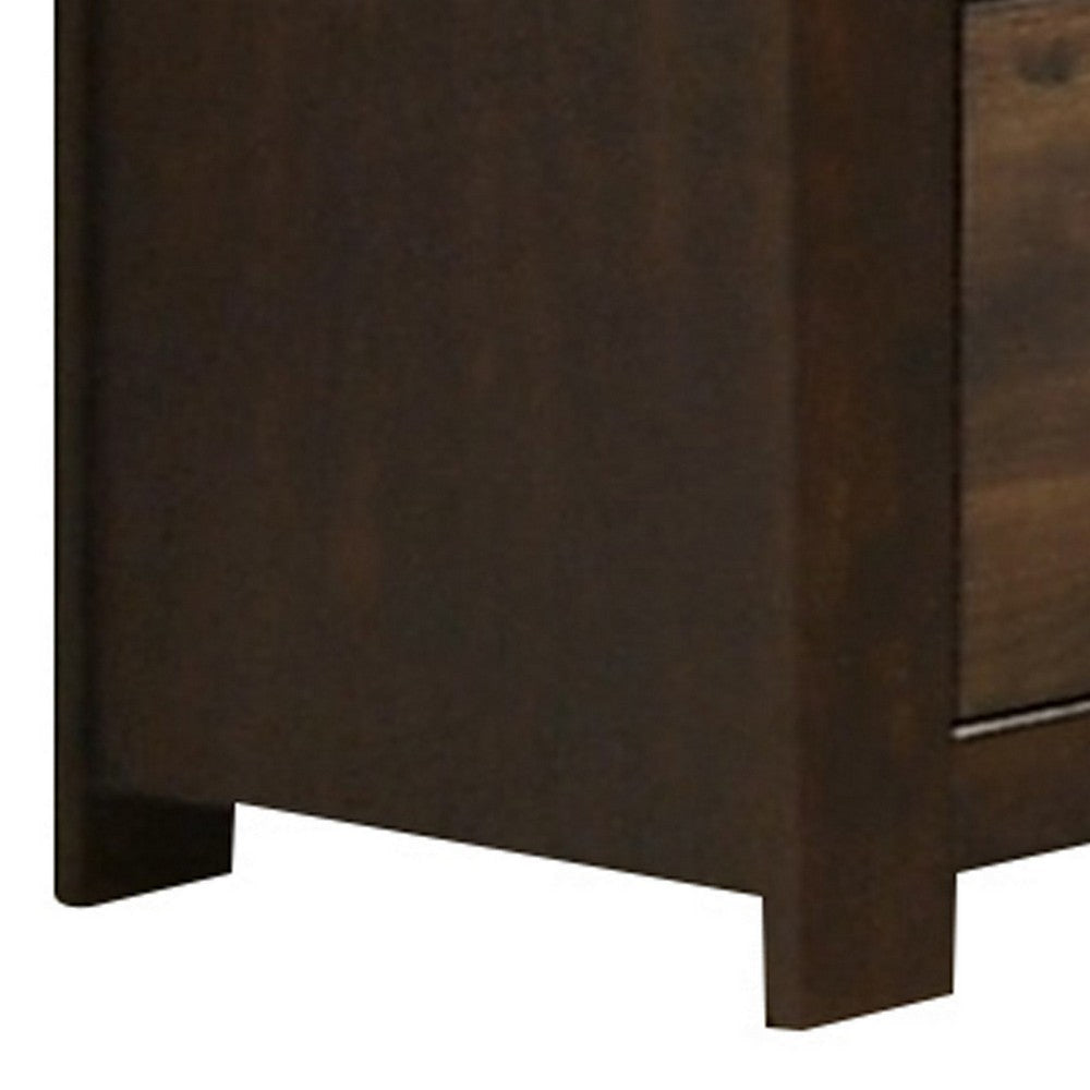 58 Inches 6 Drawer Wooden Dresser with Grains Rustic Brown By Casagear Home BM232620