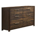 Logan Dresser | 58" | 6 Drawer | Wood Grain | Rustic Brown