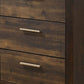 48 Inches 5 Drawer Wooden Chest with Grains Rustic Brown By Casagear Home BM232621