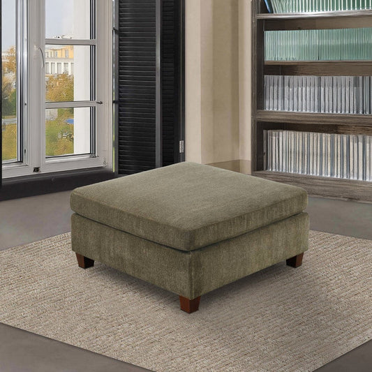 37 Inches Fabric Upholstered Wooden Ottoman, Taupe Brown By Casagear Home