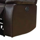 Leatherette Power Motion Sofa with Contrast Stitching Dark Brown