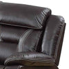 Leatherette Power Motion Sofa with Contrast Stitching Dark Brown
