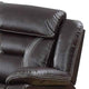 Leatherette Power Motion Sofa with Contrast Stitching Dark Brown