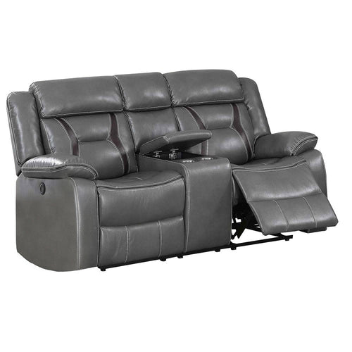 Ryder Power Loveseat | Contrast Stitch | Console | Gray