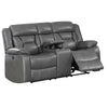 Ryder Power Loveseat | Contrast Stitch | Console | Gray