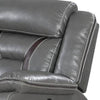 Leatherette Power Motion Sofa with Contrast Stitching Gray