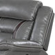 Leatherette Power Motion Sofa with Contrast Stitching Gray