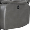 Leatherette Power Motion Sofa with Contrast Stitching Gray