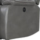 Leatherette Power Motion Sofa with Contrast Stitching Gray