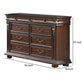 9 Drawer Wooden Dresser with Molded and Carved Details Brown By Casagear Home BM232650