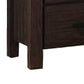 Wooden Nightstand with Metal Bar Handles and Two Drawers, Dark Brown By Casagear Home