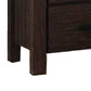 Wooden Nightstand with Metal Bar Handles and Two Drawers Dark Brown By Casagear Home BM232679