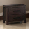 Logan Nightstand | 2 Drawer | Metal Bar Handles | Dark Brown