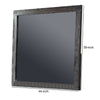 Wall Mirror with Rectangular Frame and Natural Wood Grain Details, Dark Brown
