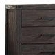 Wooden Chest with Metal Bar Handles and Five Drawers Dark Brown BM232681