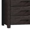 Wooden Chest with Metal Bar Handles and Five Drawers Dark Brown BM232681