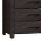Wooden Chest with Metal Bar Handles and Five Drawers Dark Brown BM232681