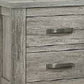 Wooden Nightstand with Two Drawers and Metal Bar Handles Gray By Casagear Home BM232687