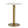Nova Bar Table | 20" | Marble Top | Pedestal Base | White & Gold