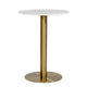 Nova Bar Table | 20" | Marble Top | Pedestal Base | White & Gold