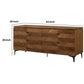 63 Inch Mid Century Modern 6 Drawer Dresser Brown By Casagear Home BM232784