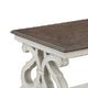 Dual Tone Coffee Table | Scroll Base | Distressed White & Brown BM232872