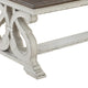 Dual Tone Coffee Table | Scroll Base | Distressed White & Brown BM232872
