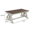 Dual Tone Coffee Table | Scroll Base | Distressed White & Brown BM232872