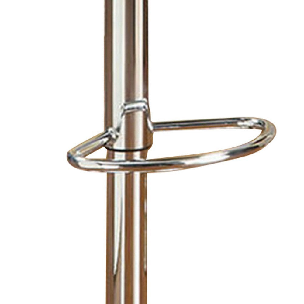 Adjustable Metal Bar Stools with Leatherette Upholstered Seat Set of 2 Black BM232879